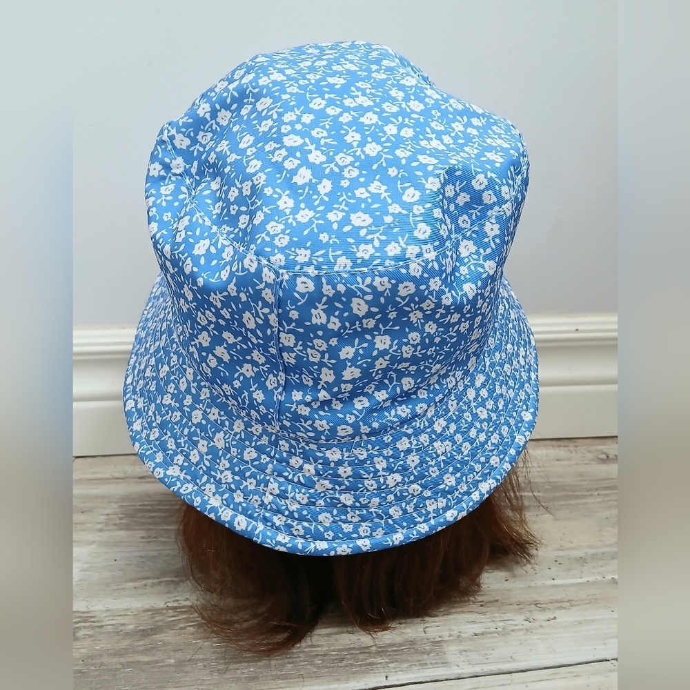 Ardene Blue White Floral Bucket Hat One Size Brand New - Picture 3 of 9